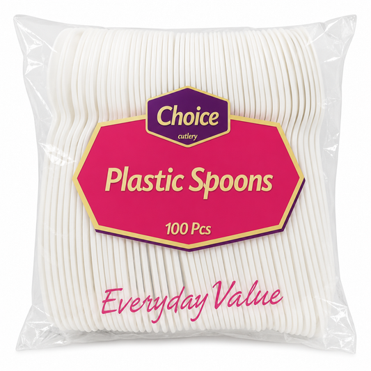 Plastic Spoons White 'Choice' 20/100's