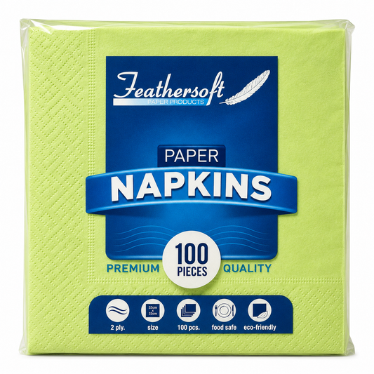 Premium Napkins Lime Green 33cm 'Feathersoft' 20/100's