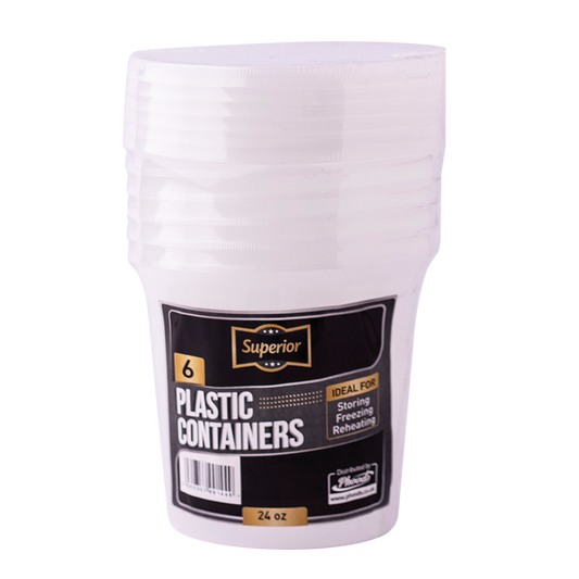 Plastic Containers Packed 24oz Round Clear 'Superior'