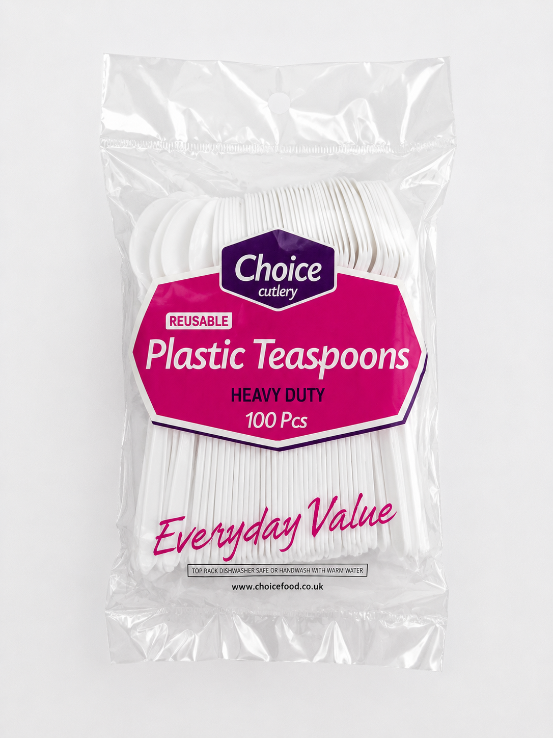 Plastic Teaspoons White 'Choice' 20/100's