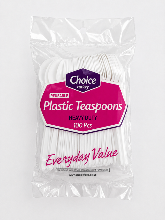 Plastic Teaspoons White 'Choice' 20/100's