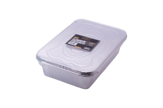 Aluminium Containers 4.5 Litre Packed with Foil Lids