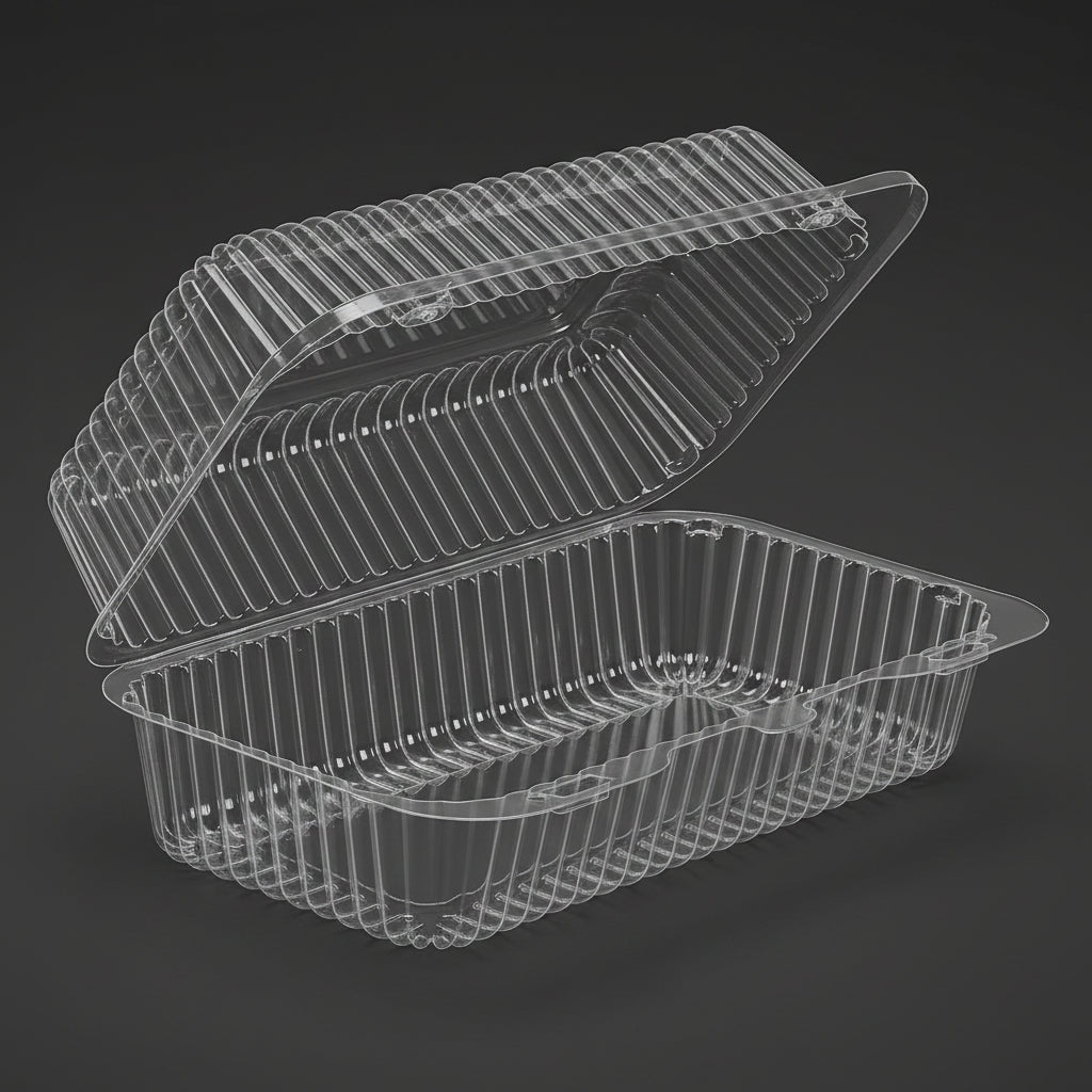 Plastic Containers 'Sure Lock' 56oz. Clear Hinged Lid