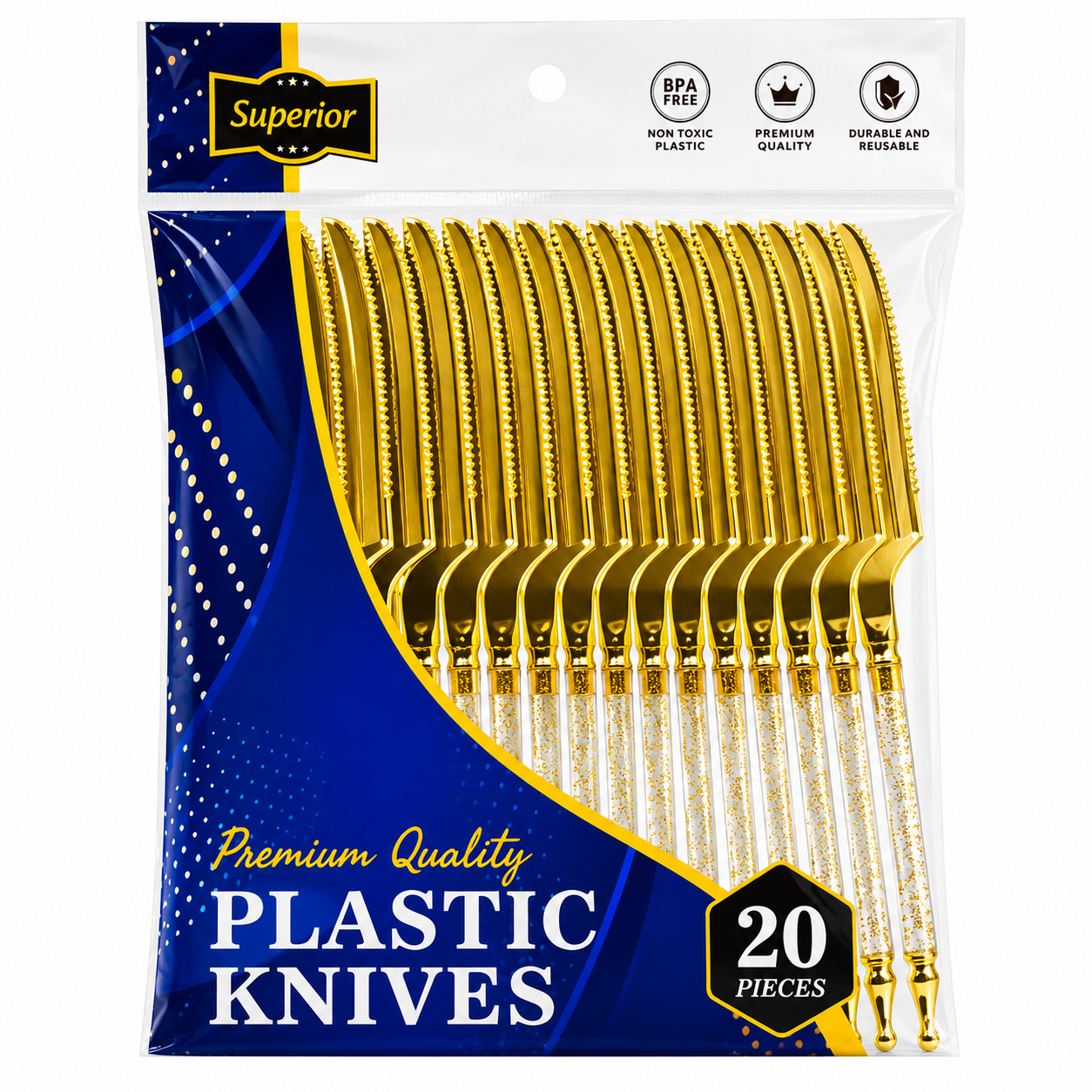 Superior Knifes Gold Glitter Gold