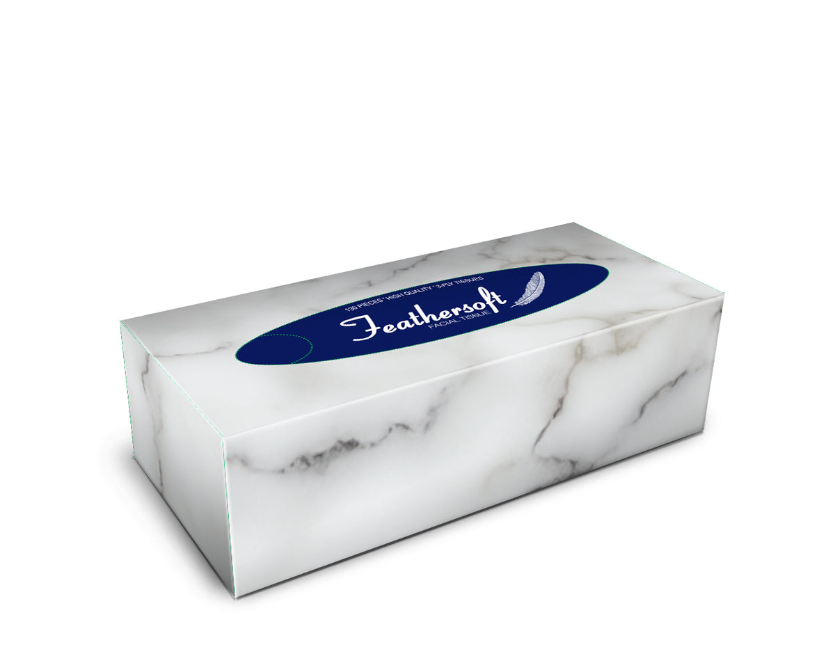 Soft White Facial Tissues 3ply 'Feathersoft'