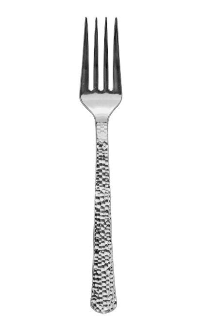 Plastic Forks Silver Look - Hammered 'Superior'