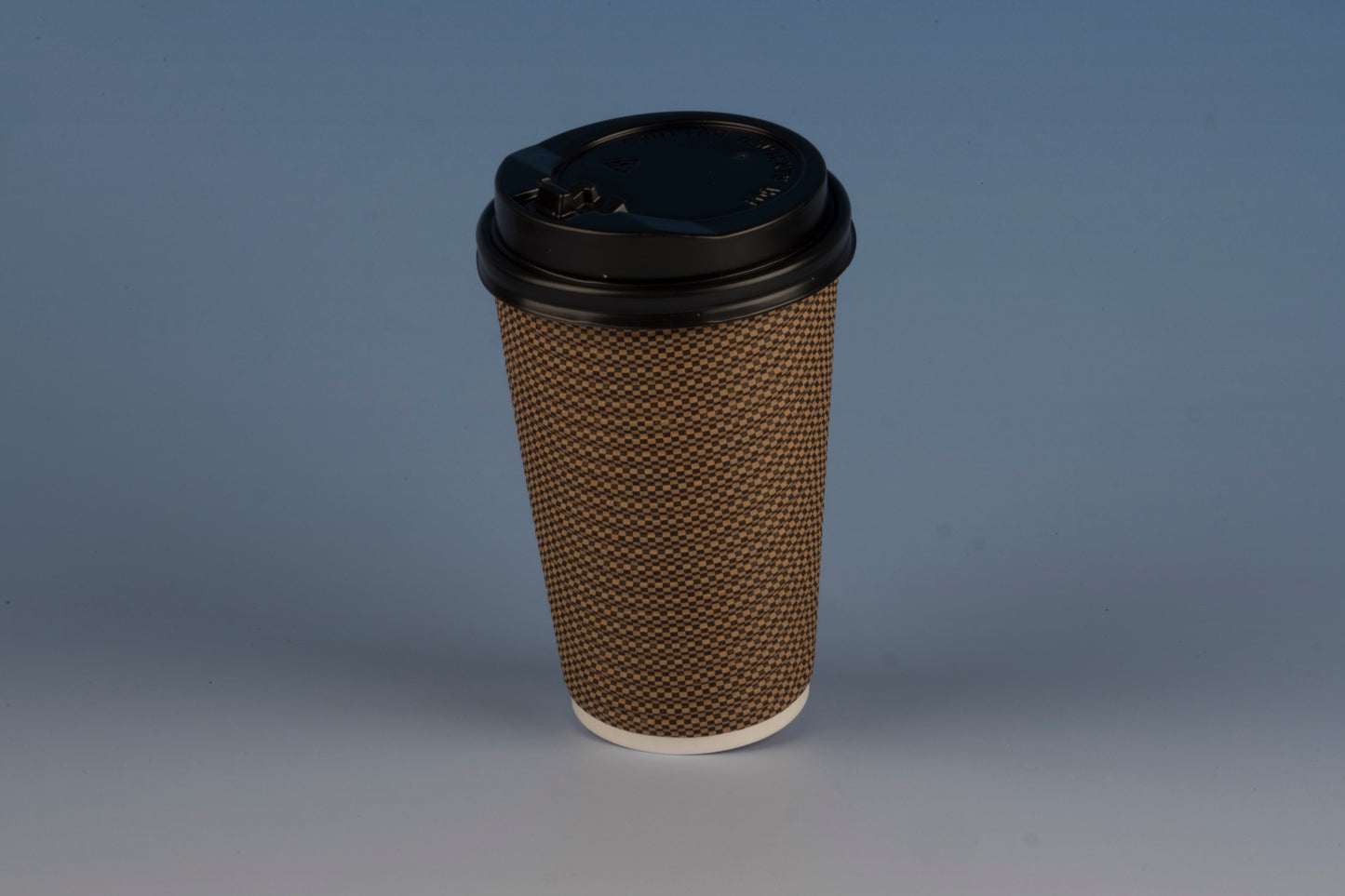 12oz Ripple Wall Paper Cups (Grid Design) Packed with Lids