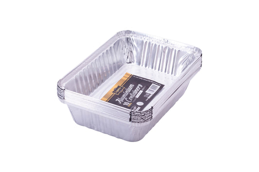 Packed Aluminium Containers 1 Litre Flat (2 1/4lb-1000ml) 'Superior'