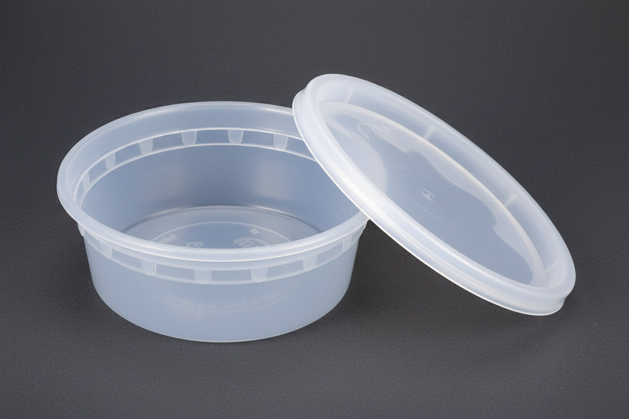 Plastic Containers & Lids 8oz Round Clear 'SealPro'