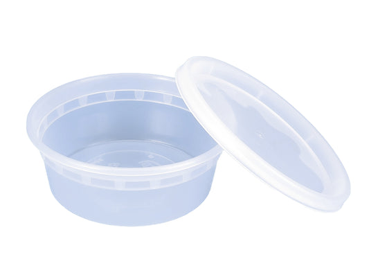 Plastic Containers & Lids 8oz Round Clear 'SealPro'