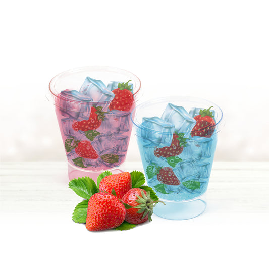 Plastic Clear Horn Cup With Cover 7oz