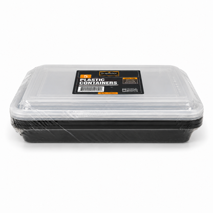 Plastic Containers Black Base With Clear Lid 58oz 8/5s