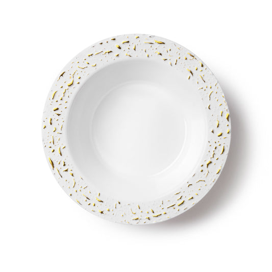 Bowls 12oz White/Gold 'Decor'