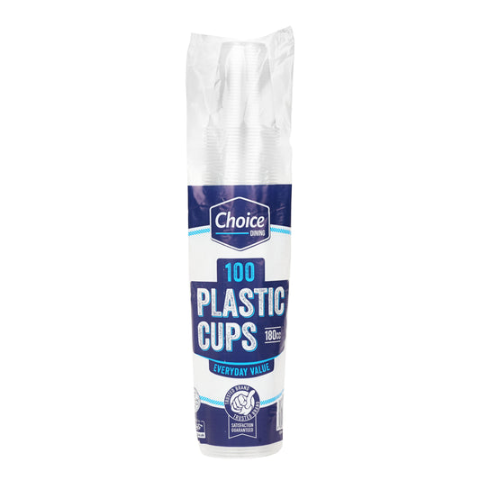 Plastic Cups 180cc Clear 'Choice Dining'