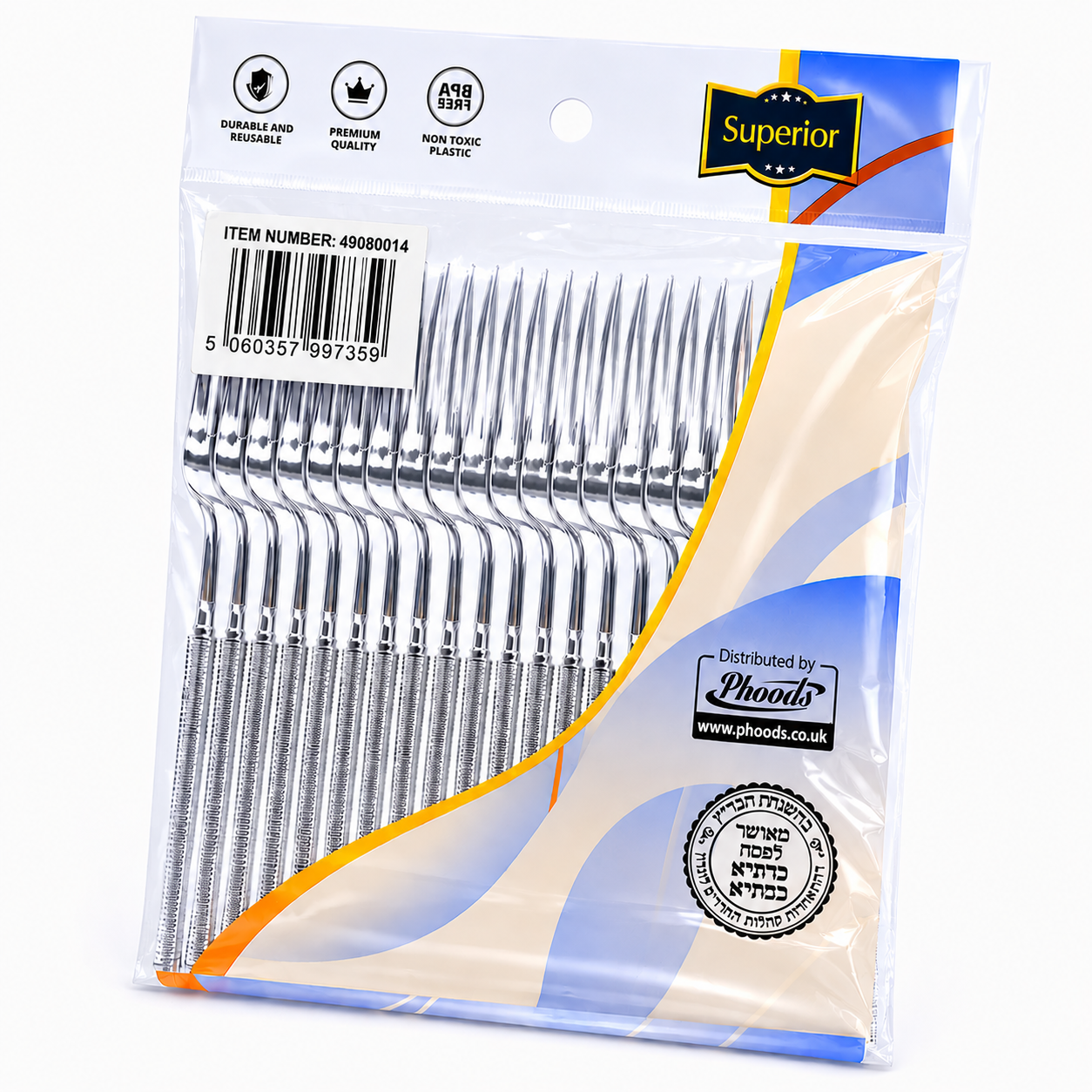 Superior Ribbed Forks Silver 50/20's