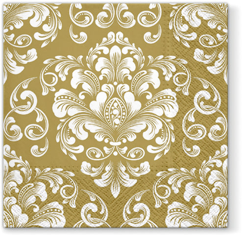 Design Napkins Beautiful Moments Gold 'Paw' 12/20's