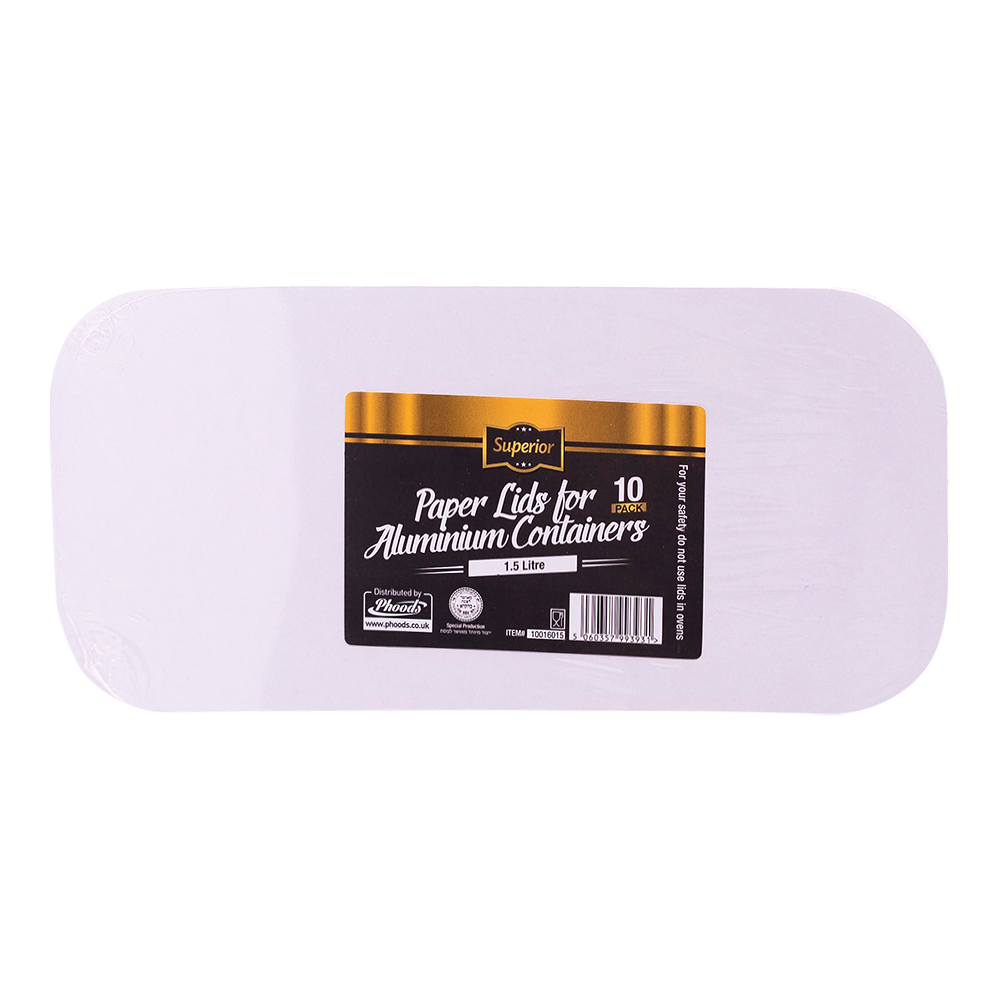 Paper Lids for 1.5L Aluminium Containers 'Superior'