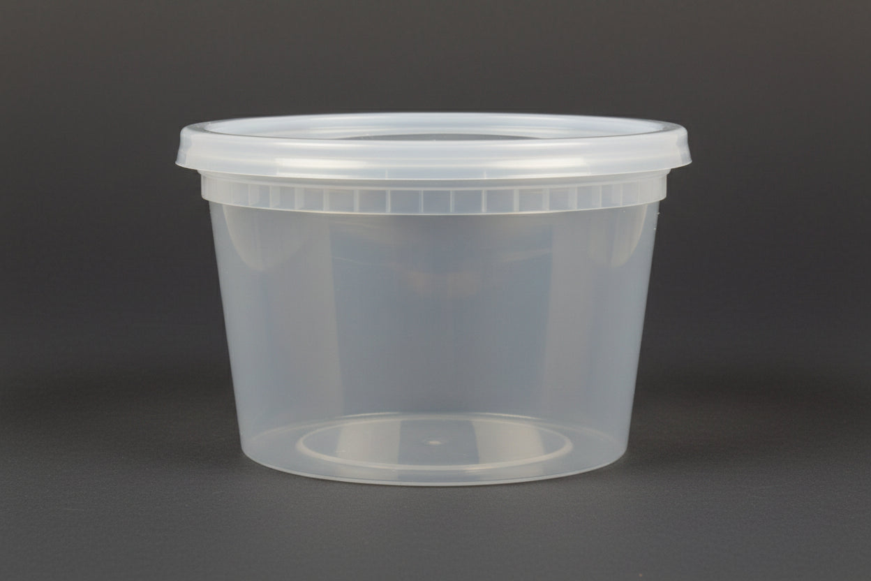 Plastic Containers & Lids 16oz Round Clear 'NewSpring'