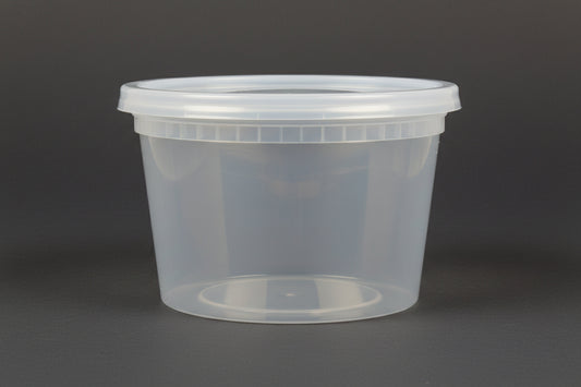 Plastic Containers & Lids 16oz Round Clear 'NewSpring'
