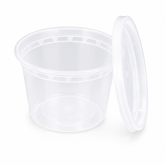 Plastic Containers & Lids 16oz Round Clear 288/CS
