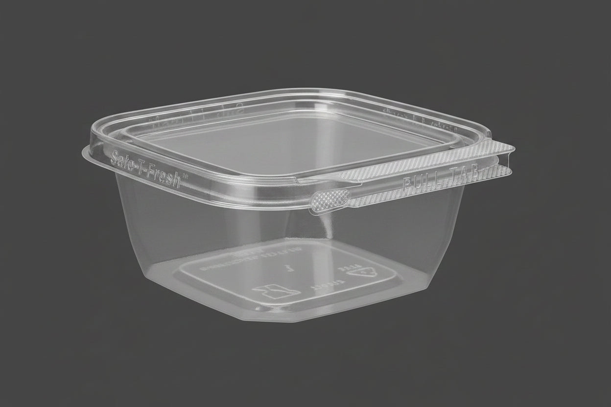 Plastic Containers 12oz 'SquareWare' Tamper Evident