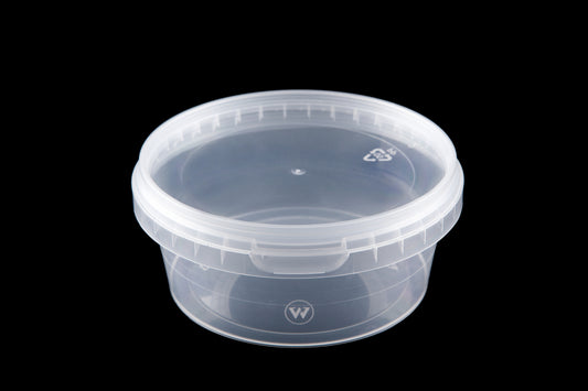 Deli Tubs With Lids 300cc Round Clear Tamper Evident