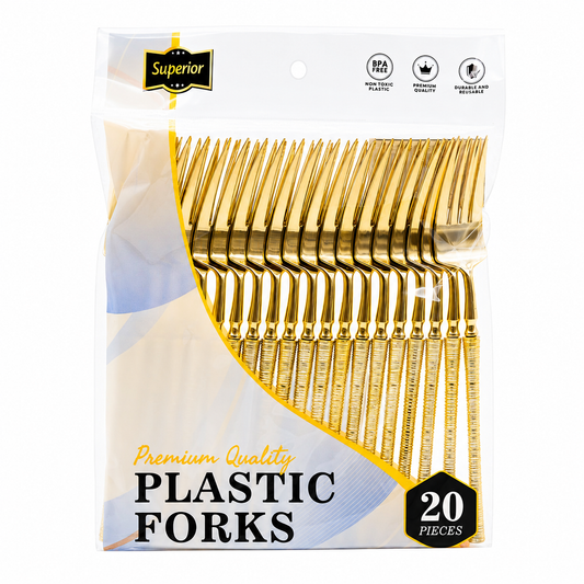 Superior Ribbed Forks Gold 50/20's