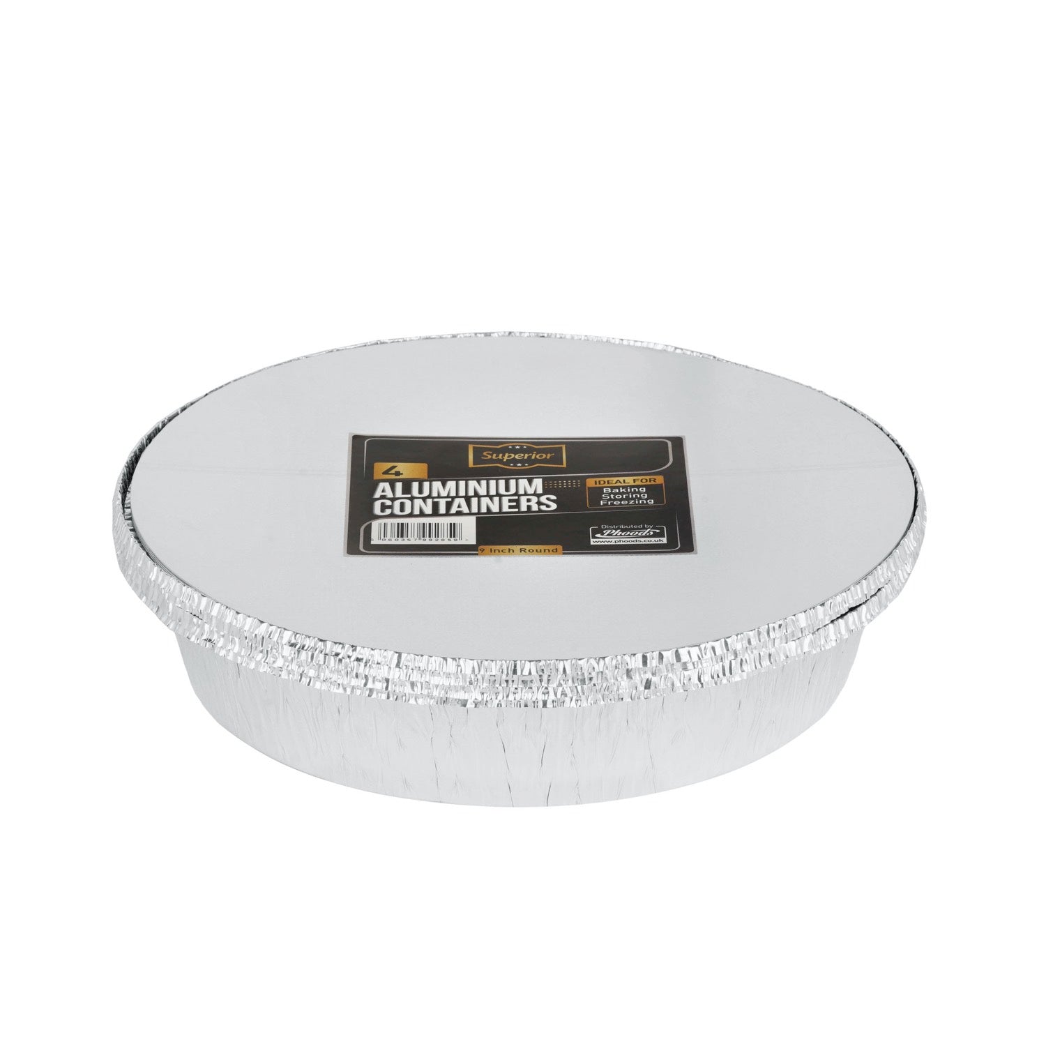 Aluminium Containers Packed 9" Round Foil 'Superior'