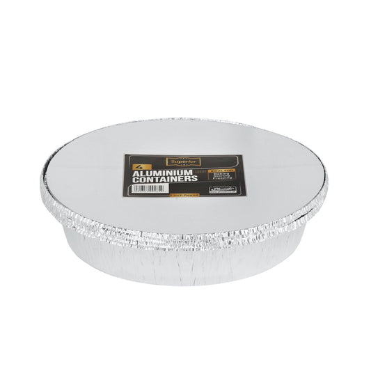 Aluminium Containers Packed 9" Round Foil 'Superior'