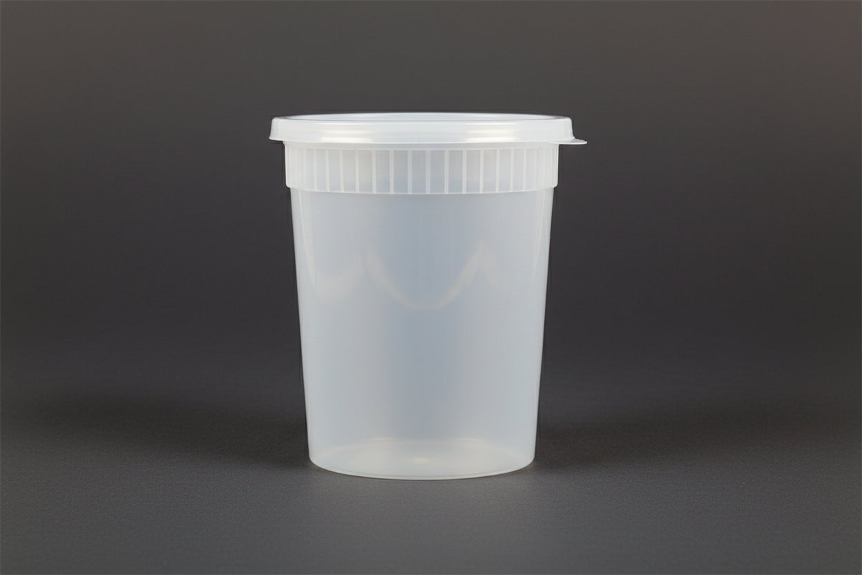 Plastic Containers & Lids 32oz Round Clear 'NewSpring'