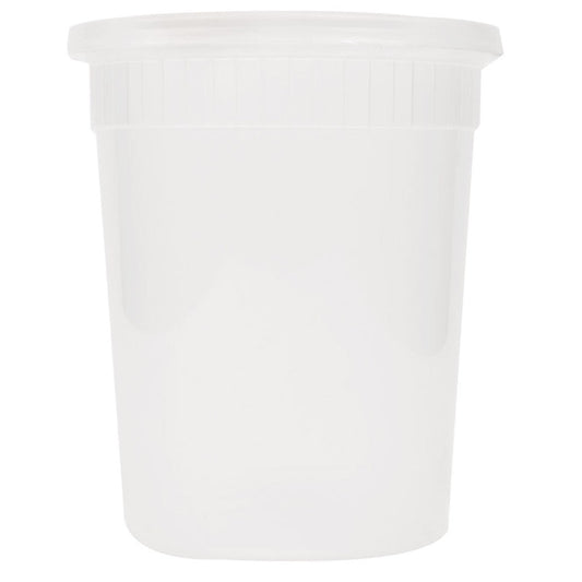 Plastic Containers & Lids 32oz Round Clear 'NewSpring'