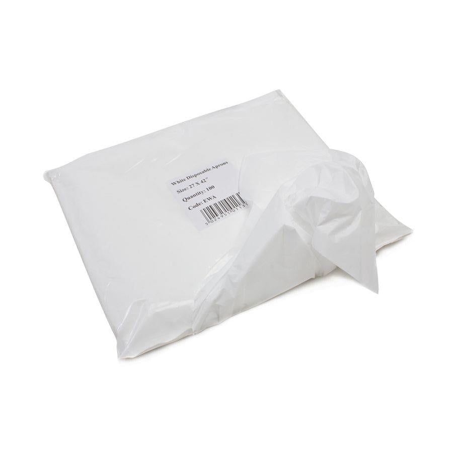 Plastic Aprons 40" x 26" White Rolls