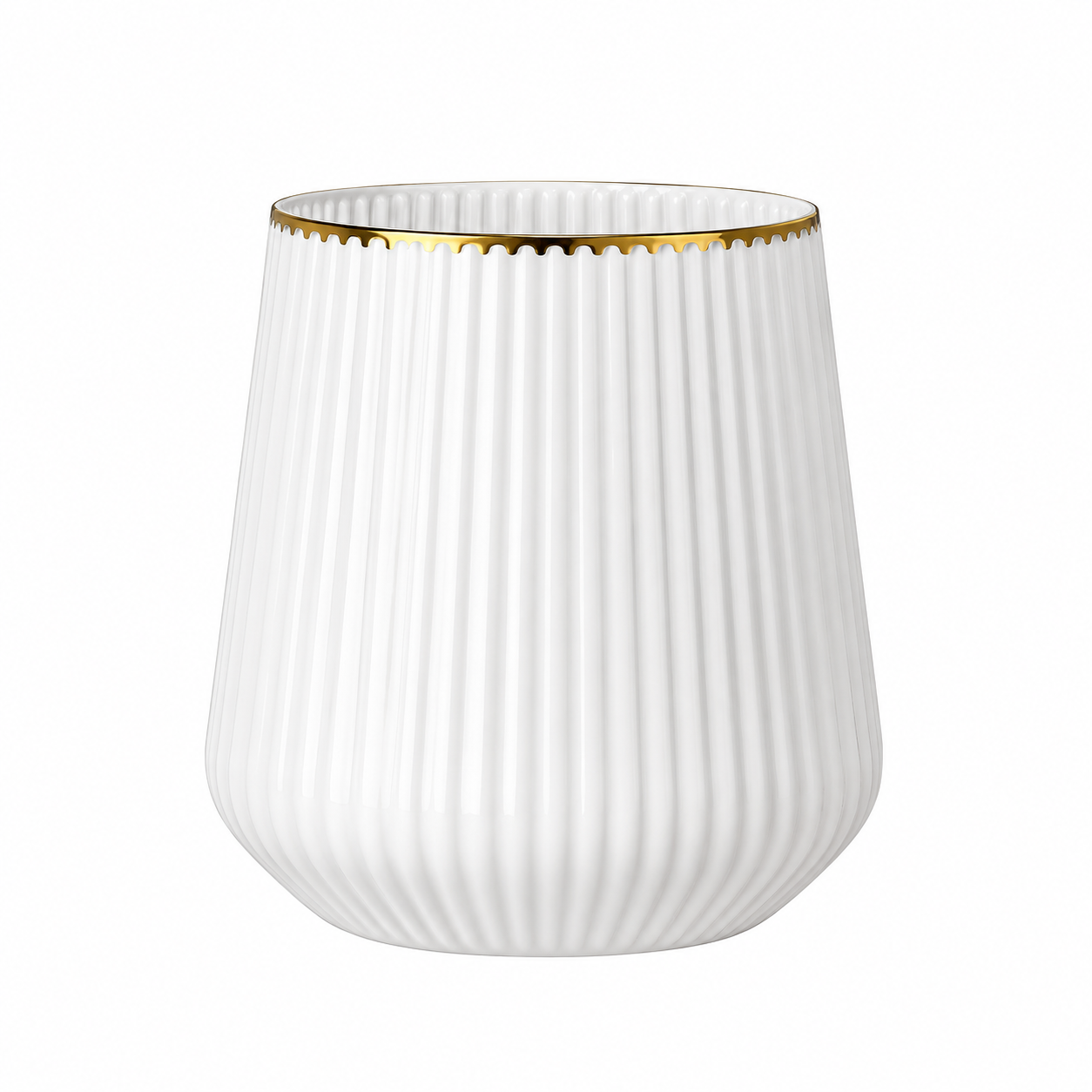 Stemless Wine Glasses 12oz White/Gold 'Superior' 8/6's