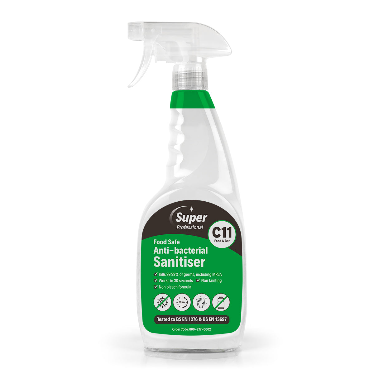Food Safe Anti-Bacterial Sanitiser Trigger Sprays 6/750ml