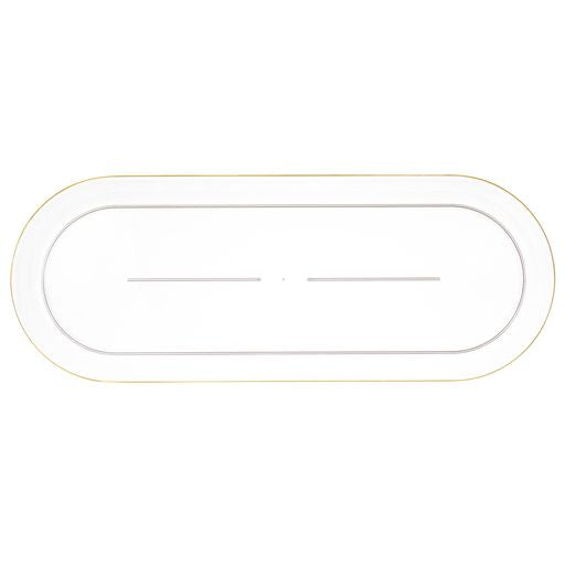 Rectangular Serving Tray Clear & Gold