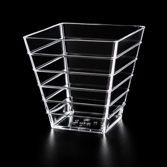 Ribbed Square Dessert Cup 1oz  'Superior' 24/12's