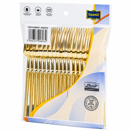Superior Ribbed Forks Gold 50/20's
