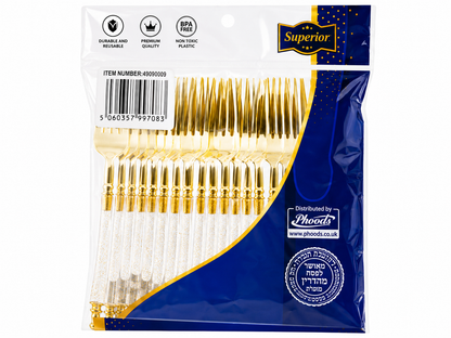 Superior Small Forks Gold Glitter Gold