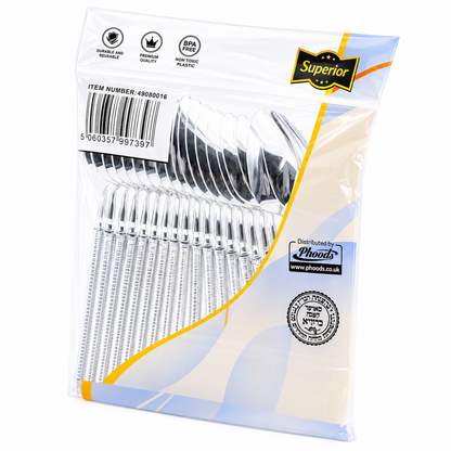 Superior Ribbed  Teaspoons Silver 50/20's