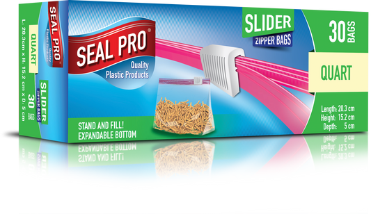 Slider Zip-Lock Quart Bags 'Seal Pro'