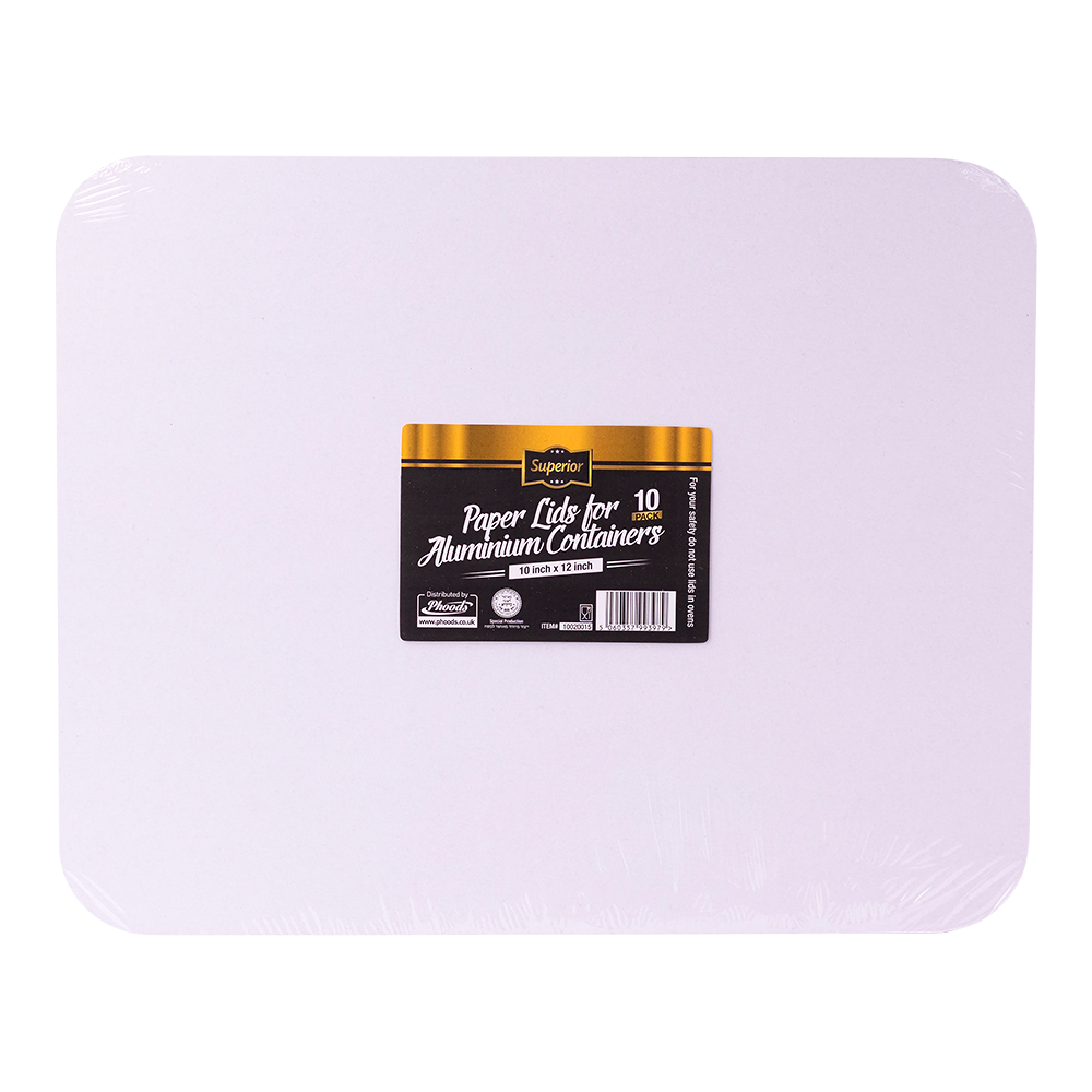 Paper Lids for 10/12 Aluminium Containers 'Superior'