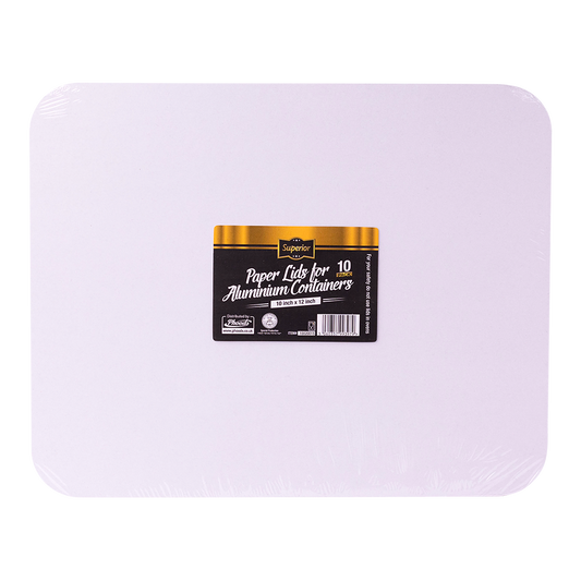 Paper Lids for 10/12 Aluminium Containers 'Superior'