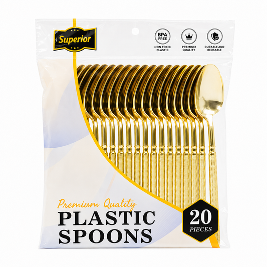 Superior Ribbed Teaspoons Gold 50/20's
