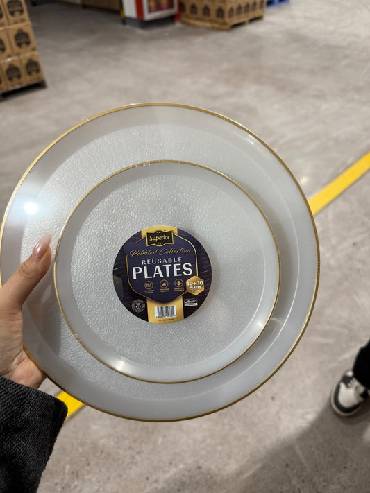 Plates 7'+10' Pearl/Gold 10+10 'Superior'