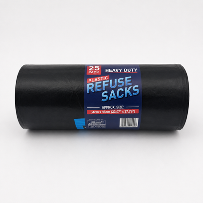 Black Bag Rolls Heavy Duty Refuse Sacks 'Plasti Pro' 8/25