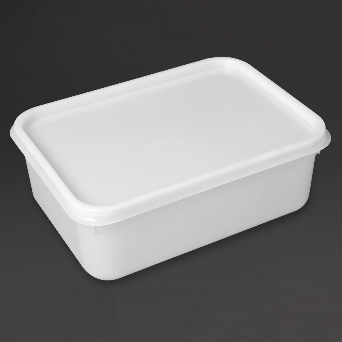 Plastic Containers with Lids Rectangular Natural 2 Litre