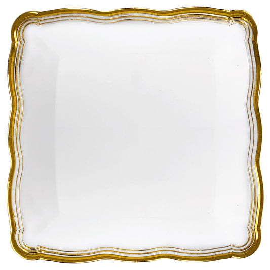 Serving Tray White & Gold 12" x 12"