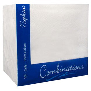 Premium Napkins White 33cm 'Combinations'
