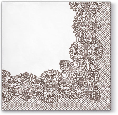 Design Napkins Royal Lace Brown Paw'
