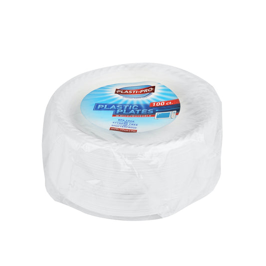 Plastic Plates 7' White 'PlastiPro'